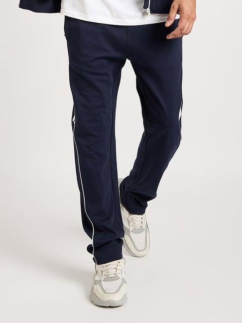 edrio navy regular fit trackpants