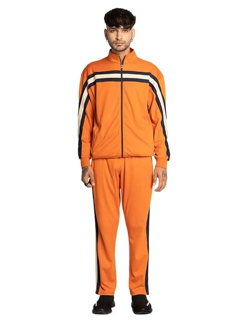 edrio orange regular fit tracksuit