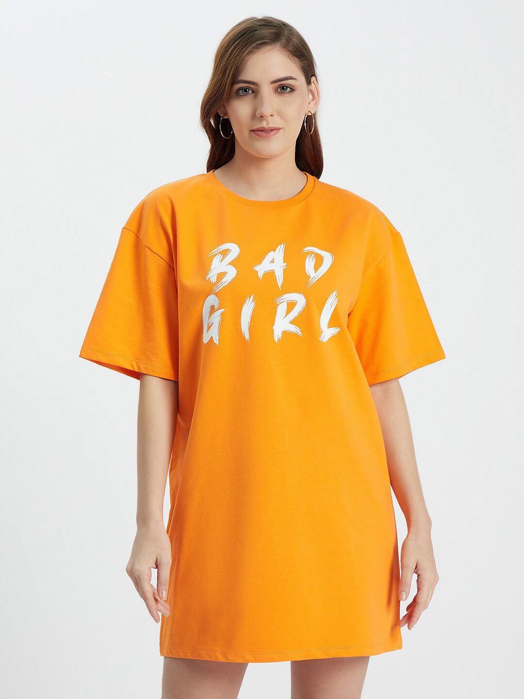 edrio orange t-shirt dress