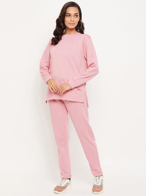 edrio pink regular fit track suit