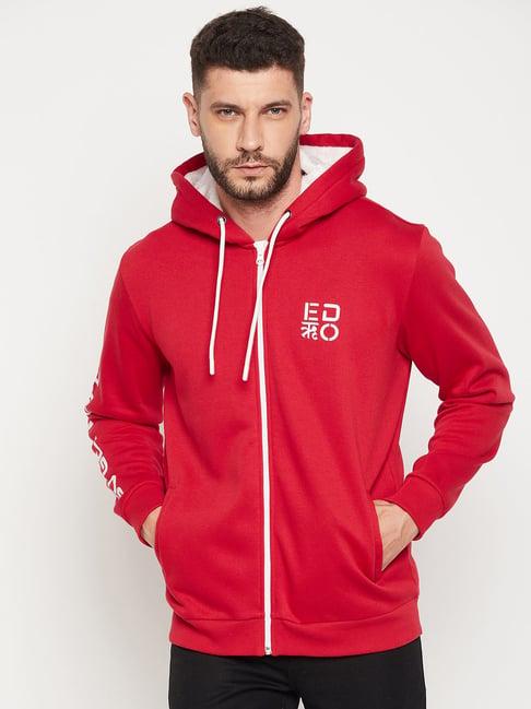 edrio red regular fit hooded sweatshirt