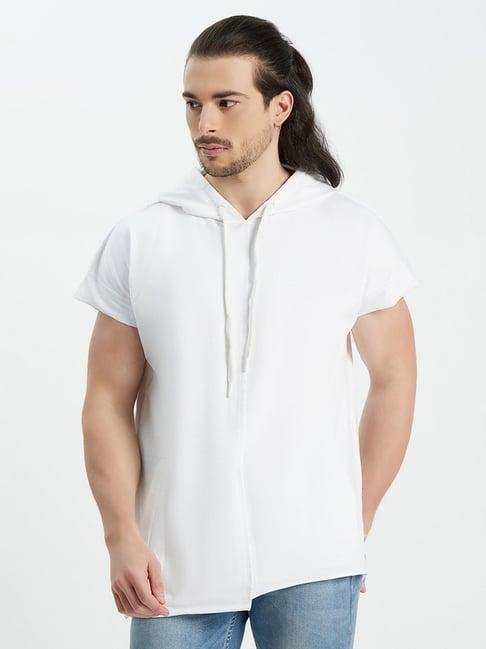 edrio white hooded t-shirt