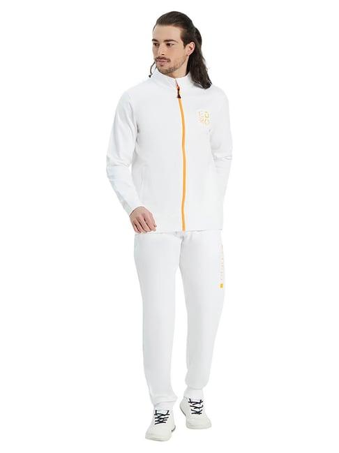 edrio white regular fit tracksuit