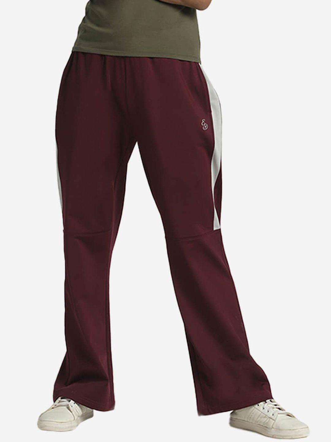 edrio women maroon solid track pants