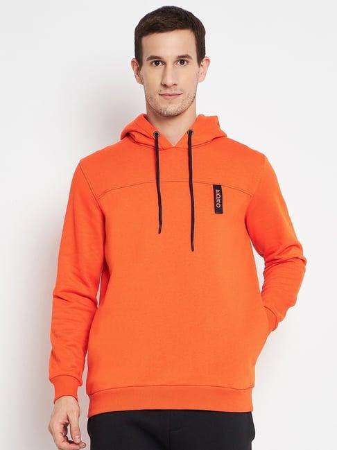 edrio zesty orange relaxed fit hooded sweatshirt