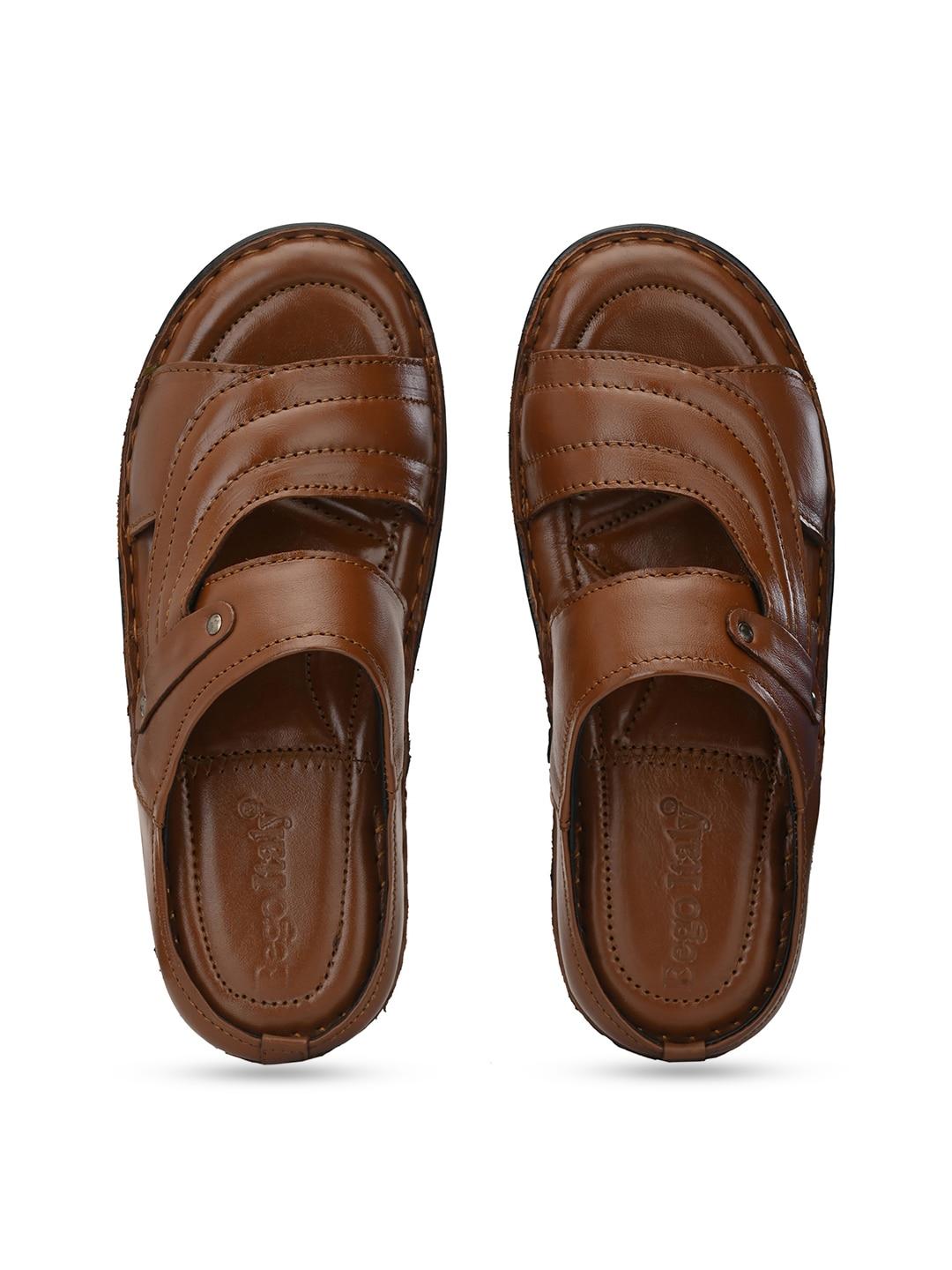 eego italy men leather comfort sandals