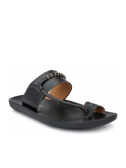 eego italy men's black toe ring sandals