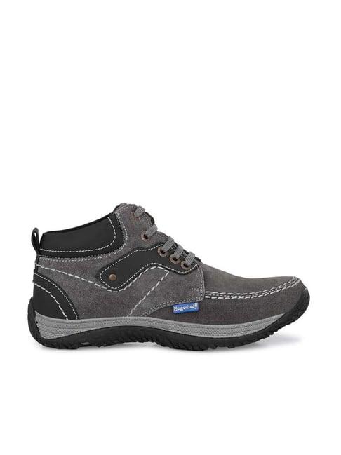 eego italy men's grey derby boots