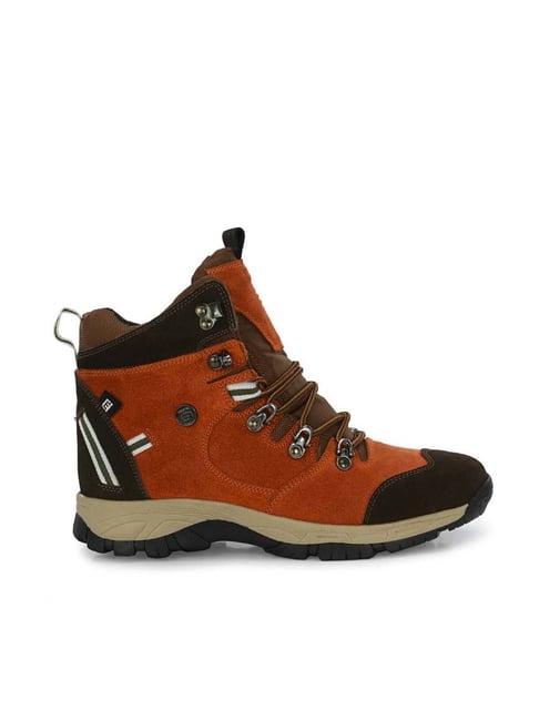 eego italy men's orange & brown outdoor shoes