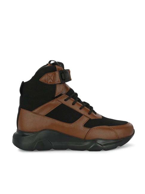 eego italy men's tan ankle high sneakers