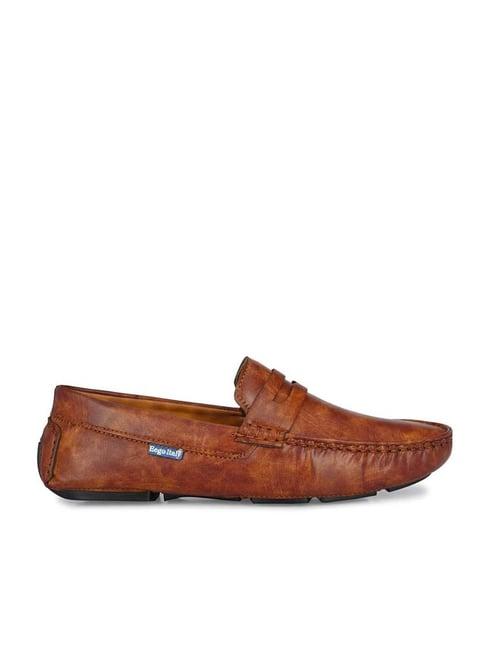 eego italy men's tan casual loafers