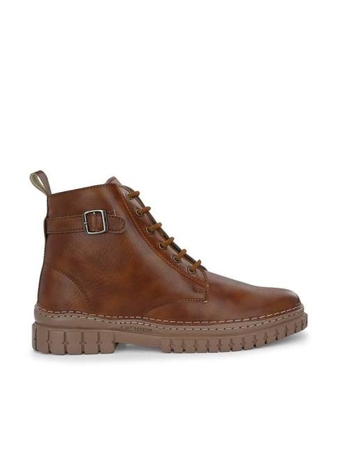 eego italy men's tan derby boots