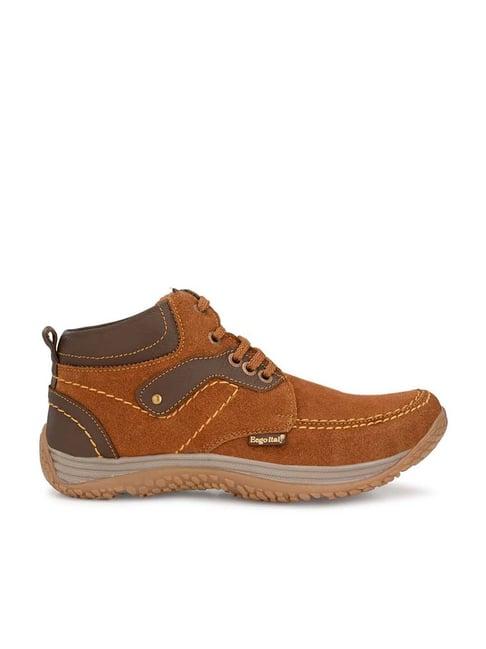 eego italy men's tan derby boots