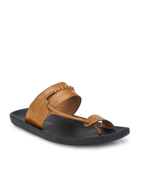 eego italy men's tan toe ring sandals
