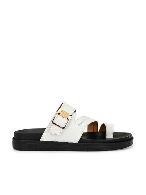 eego italy men's white toe ring sandals