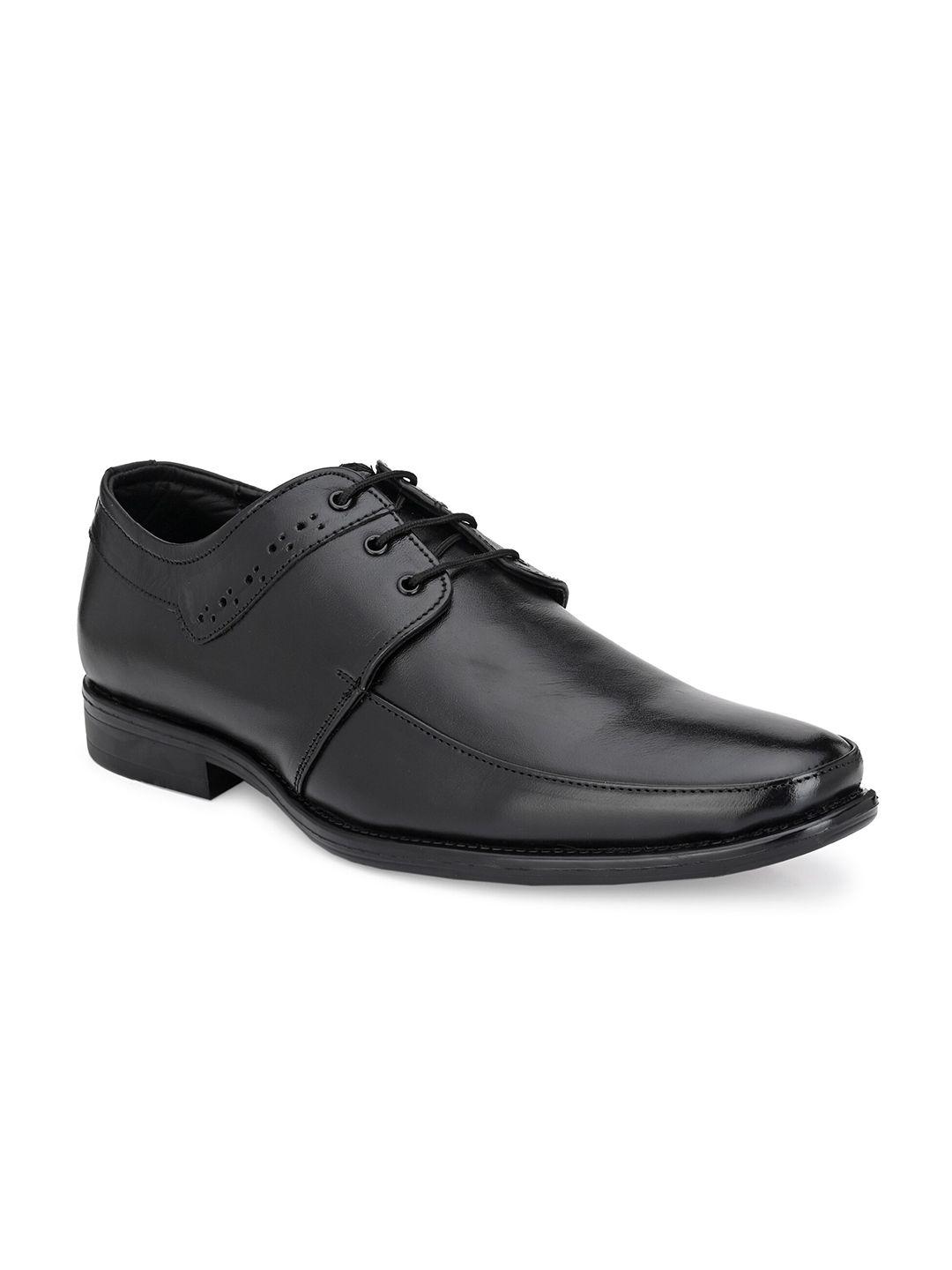 eego italy men black solid formal derby shoes