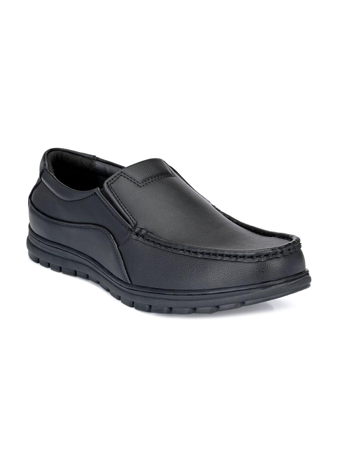 eego italy men black solid formal loafer shoe