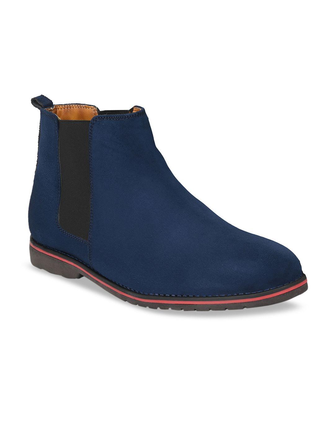 eego italy men blue suede flat boots