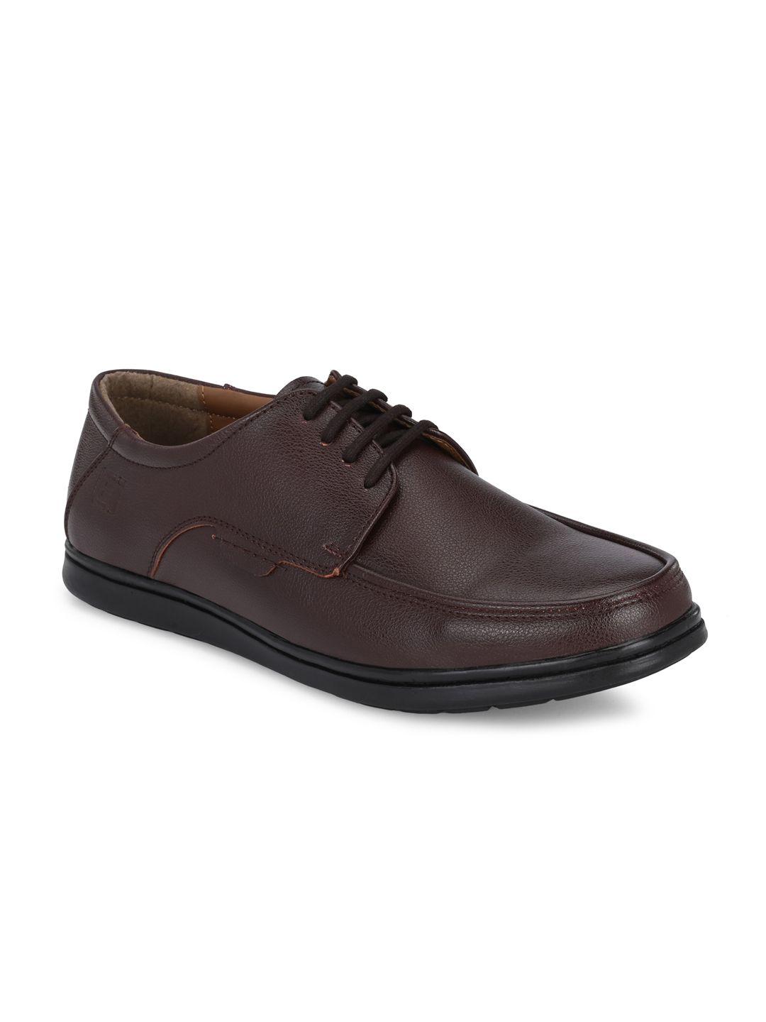 eego italy men brown solid formal derbys