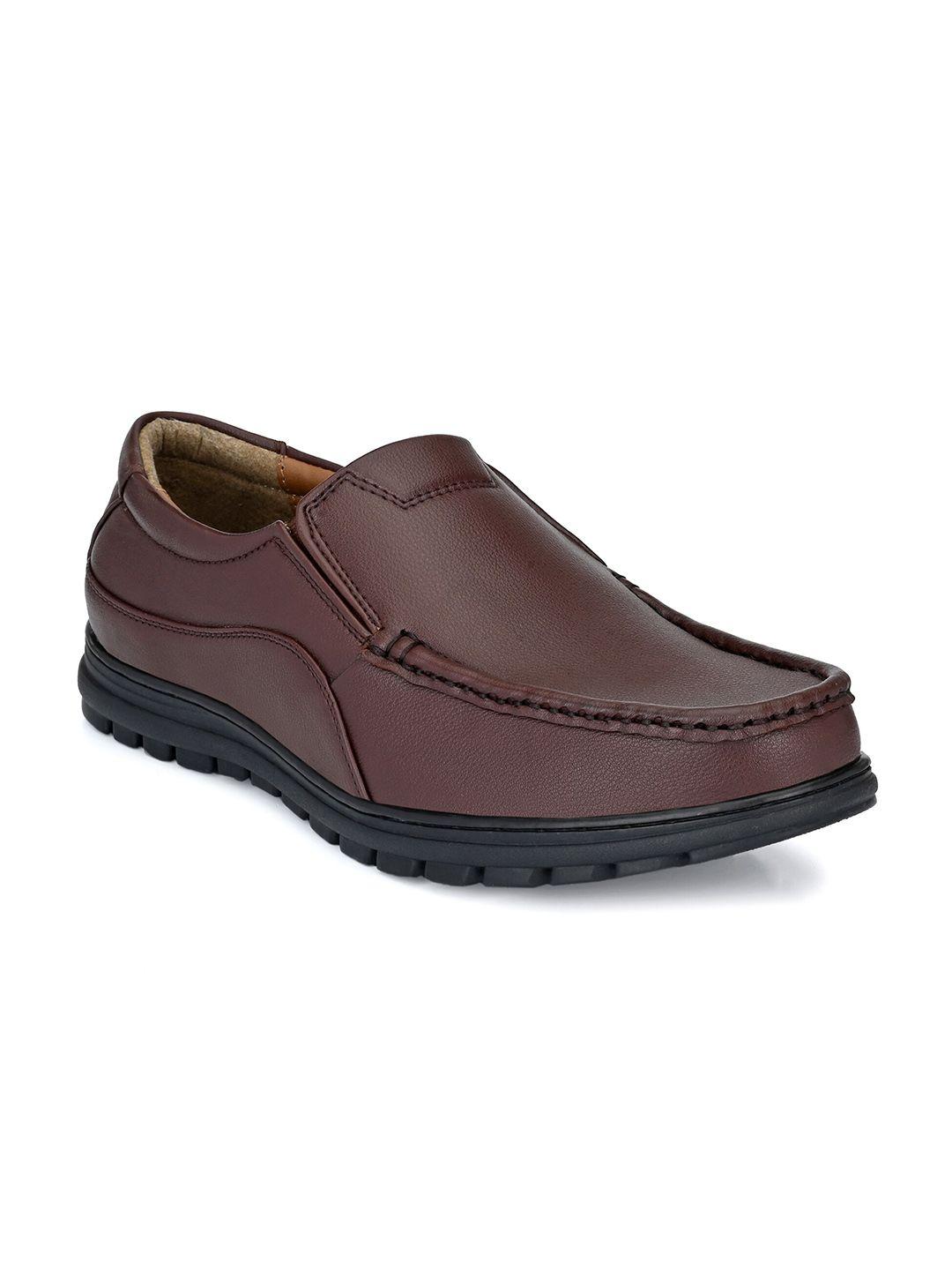 eego italy men brown solid formal loafers