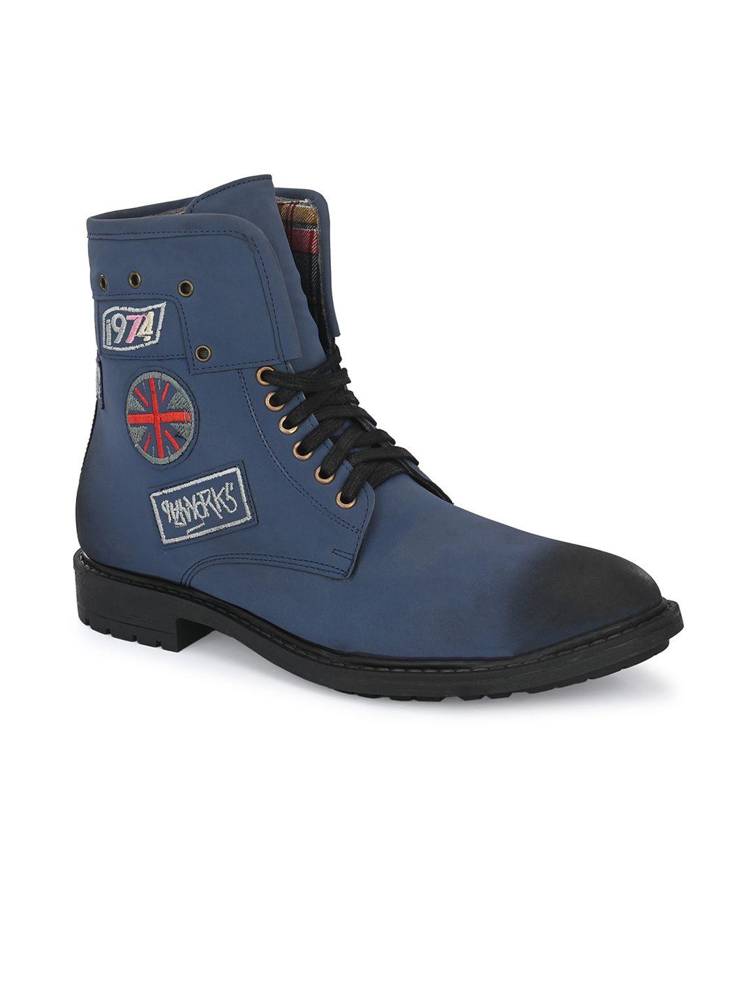 eego italy men embroidered high-top regular boots