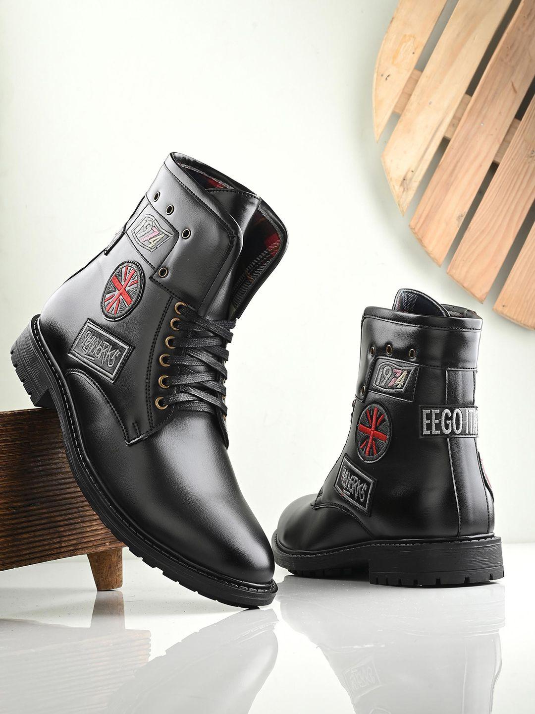 eego italy men embroidered mid-top regular boots