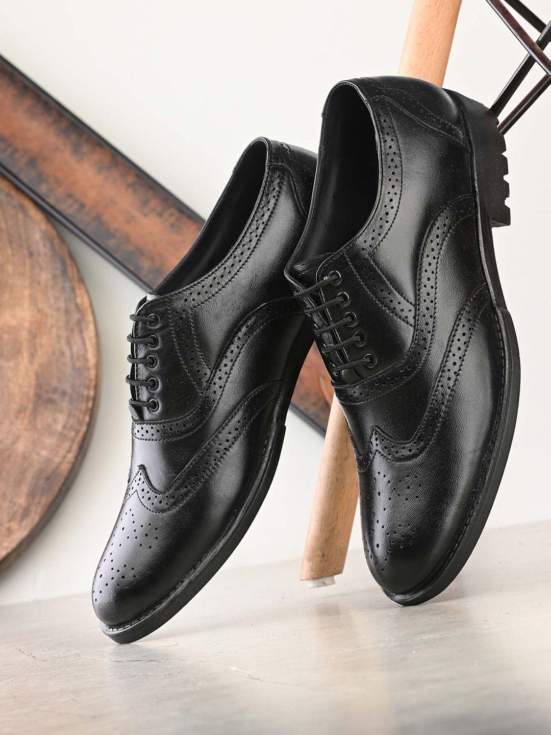 eego italy men perforated genuine leather formal brogues