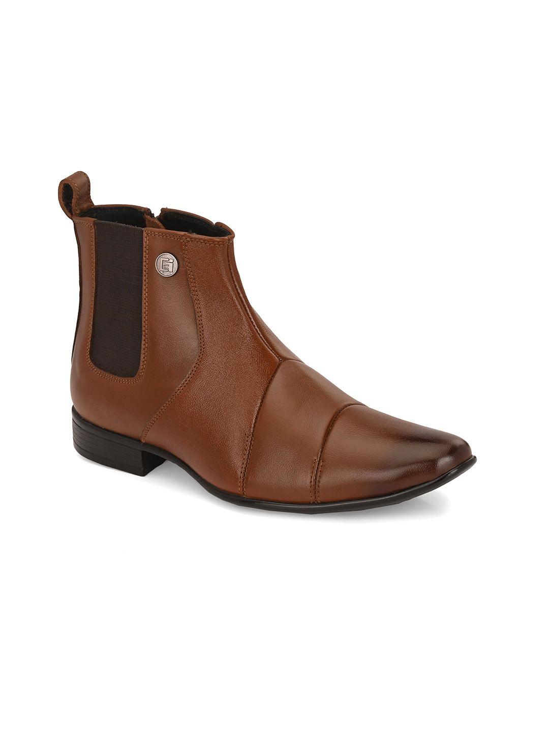 eego italy men textured genuine leather chelsea boots