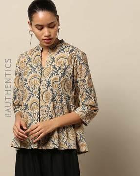 eema handblock printed kalamkari cotton top