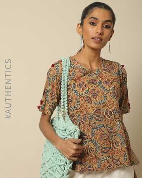 eema kalamkari print handblock cotton top