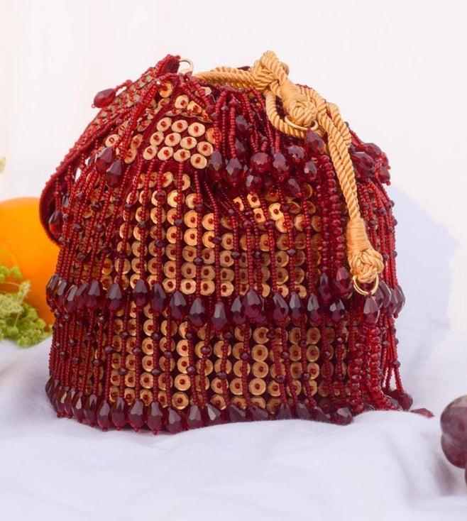 eena shayna bucket bag - red & gold