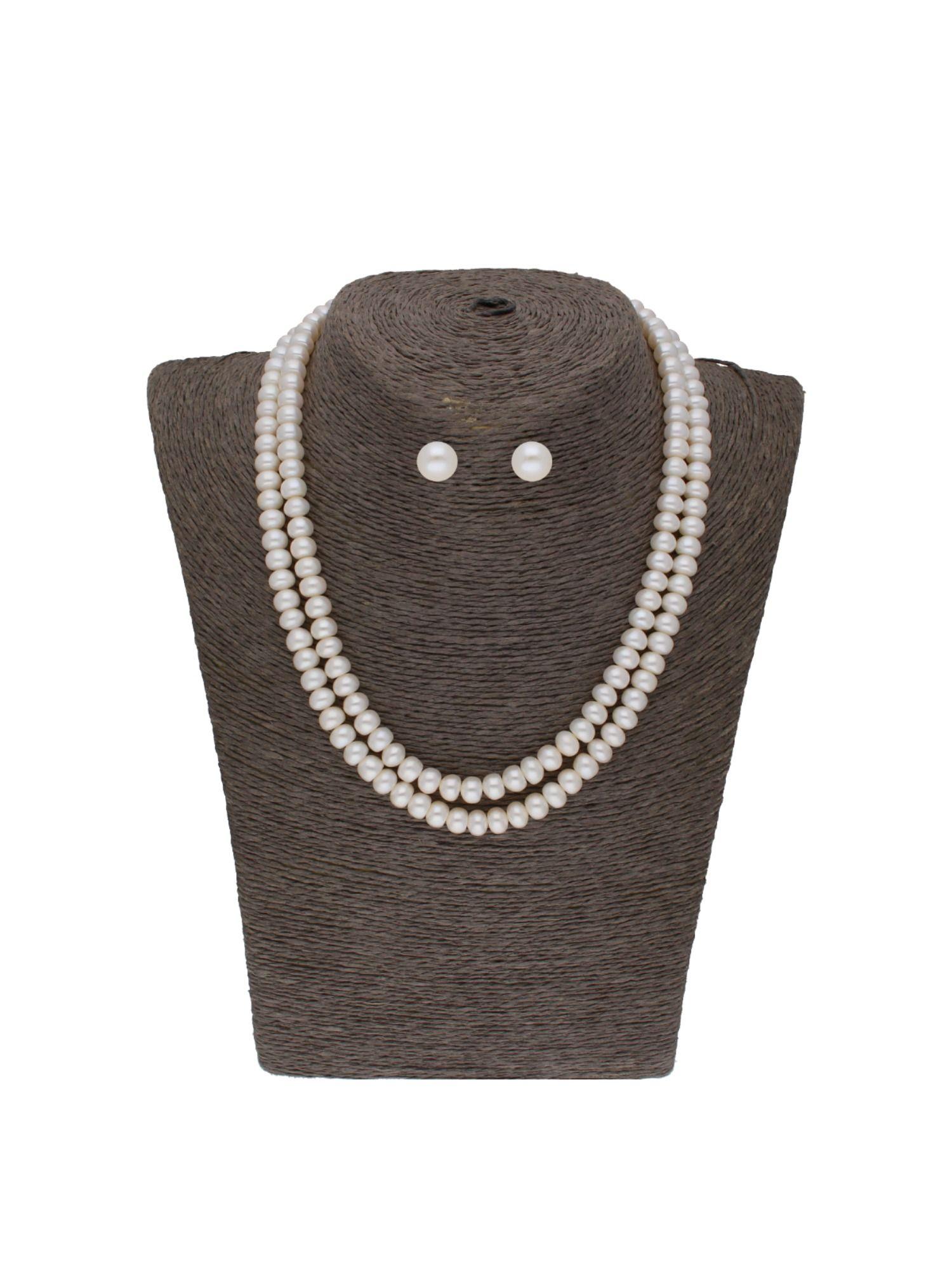 eeshani 2 line pearl necklace set