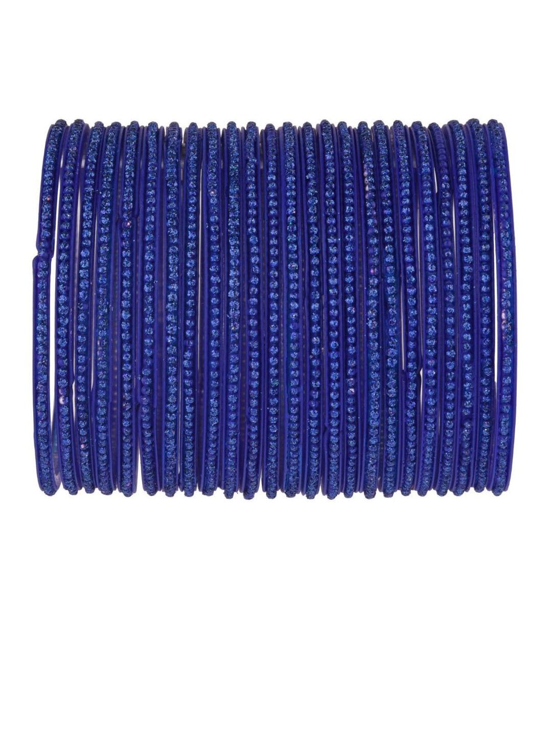 efulgenz set of 24 navy blue stone-studded bangles