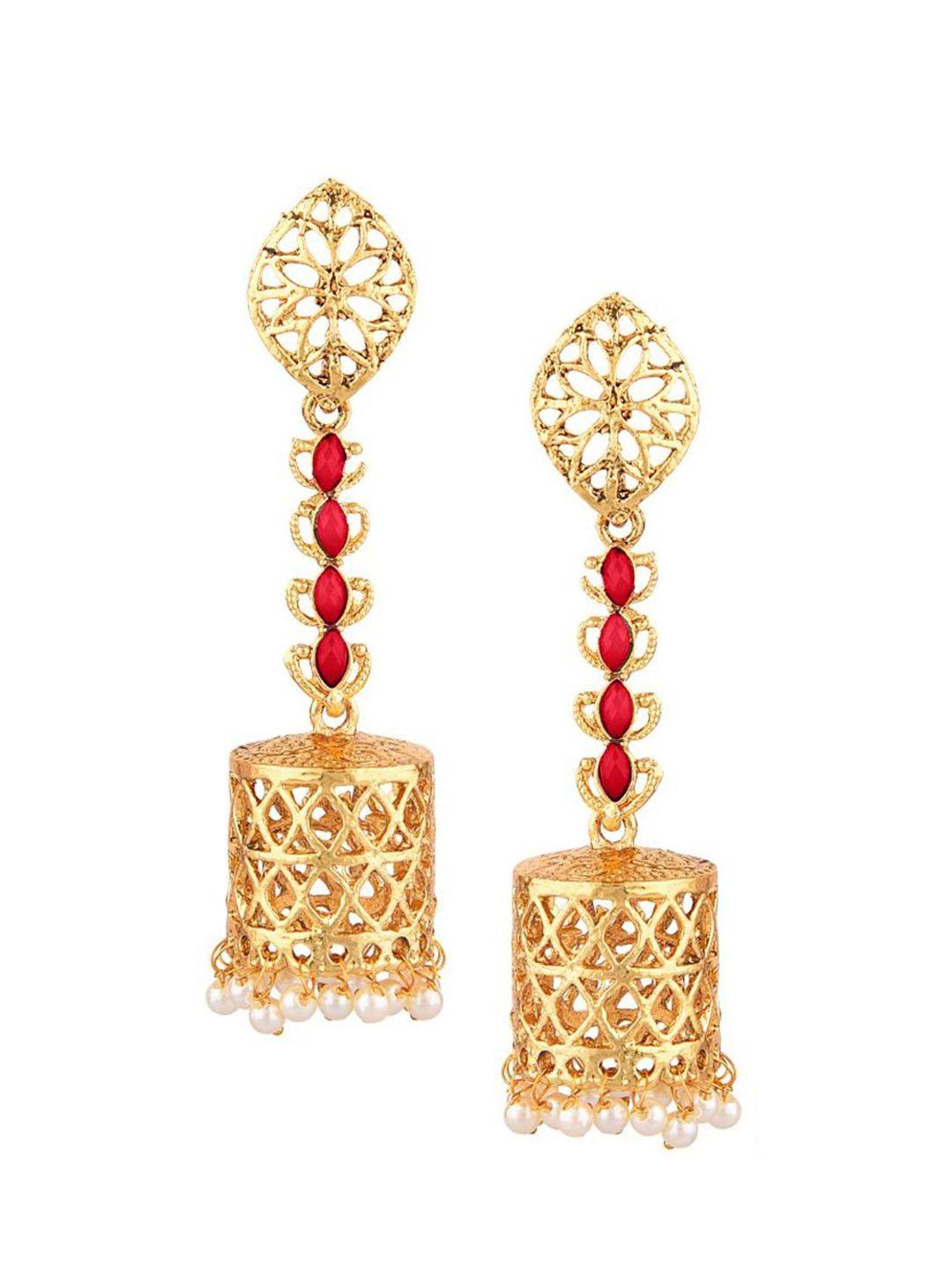efulgenz women red classic jhumkas earrings