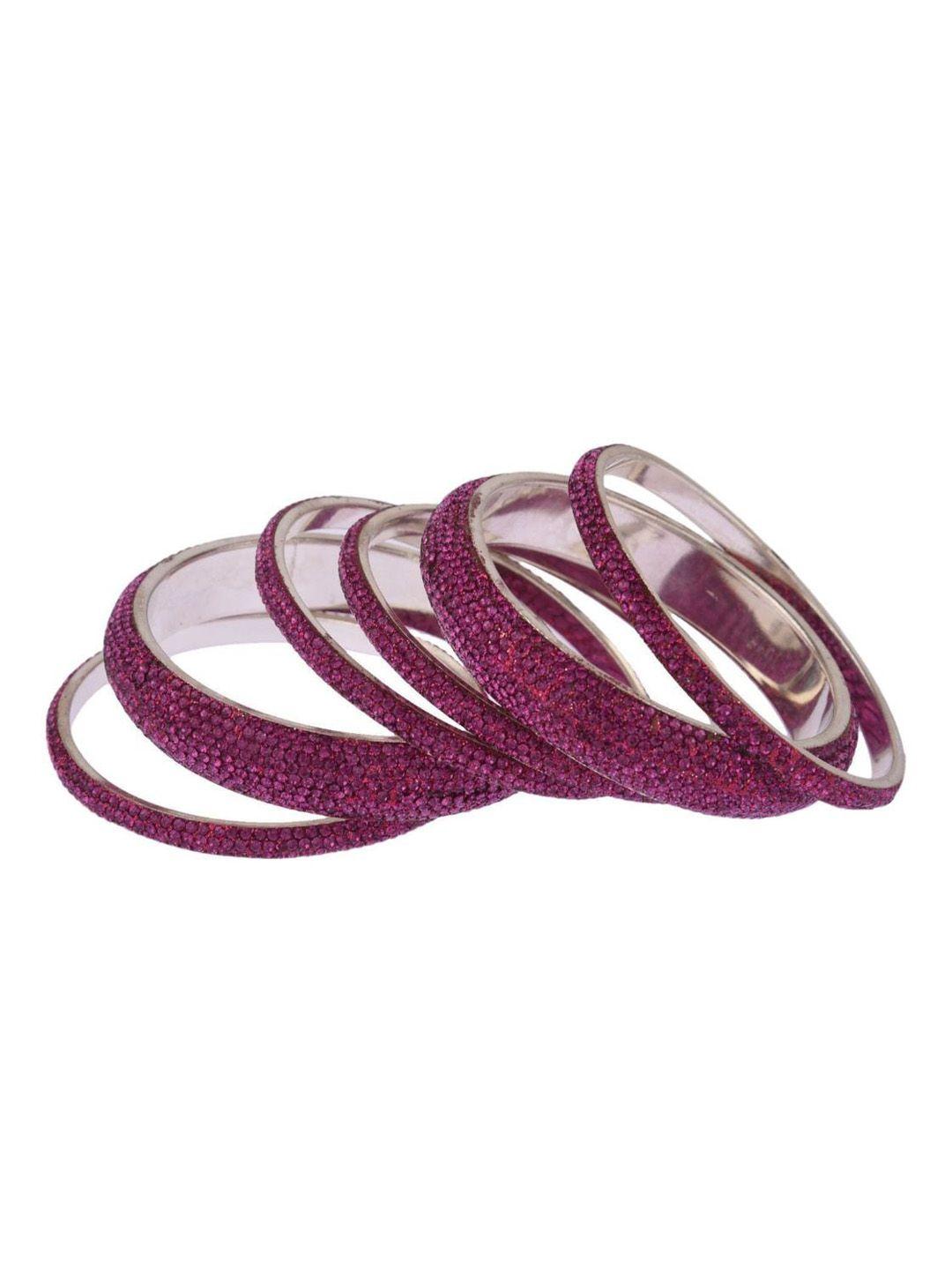 efulgenz  silver-colored purple crystal-studded antique bangle