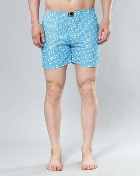 egg print boxers with elasticated waist