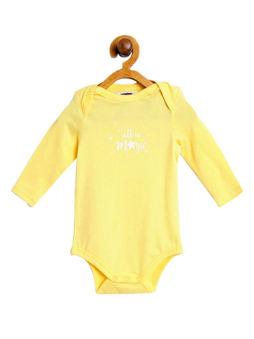 eimoie infants girls yellow solid pure cotton rompers