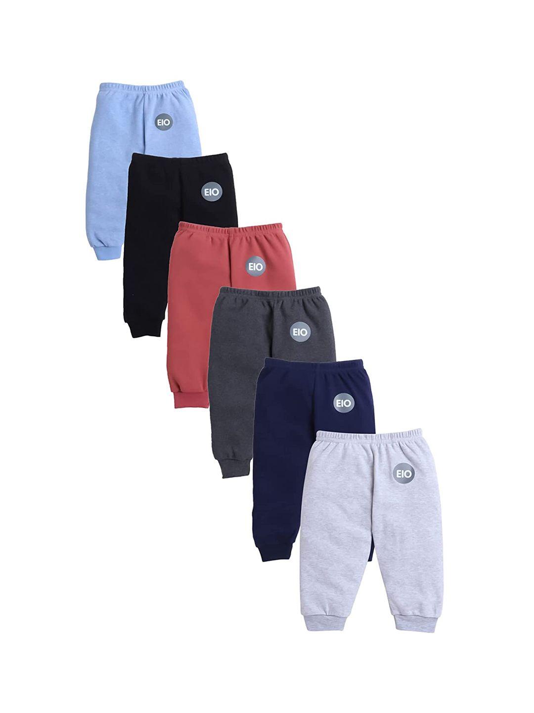eio kids solid pack of 6 cotton track pants