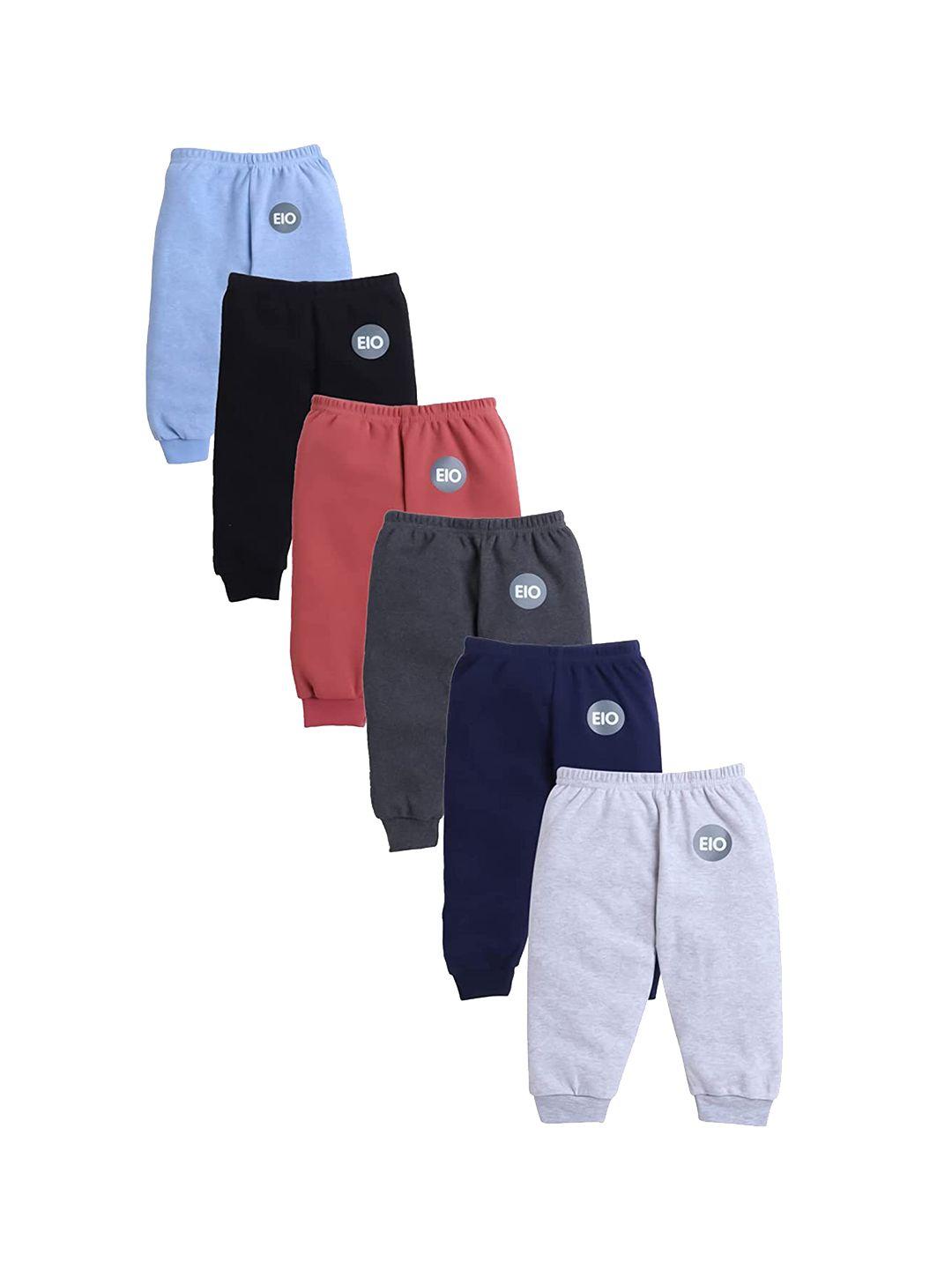 eio kids solid pack of 6 cotton track pants