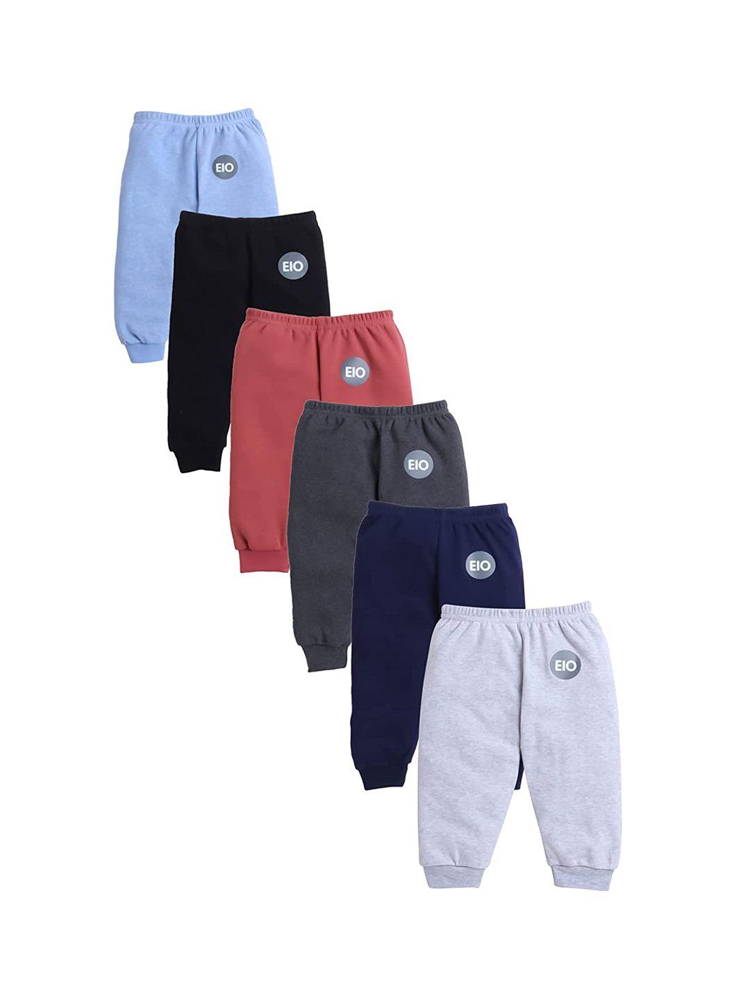 eio kids solid pack of 6 cotton track pants