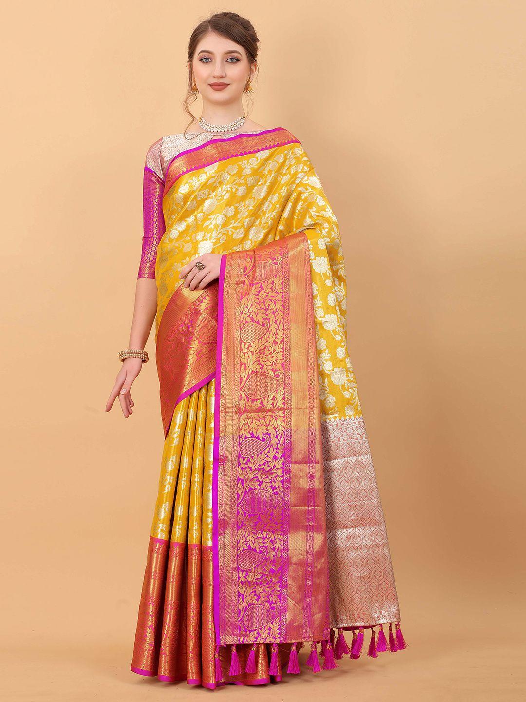 ekta textiles woven design zari pure silk kanjeevaram saree