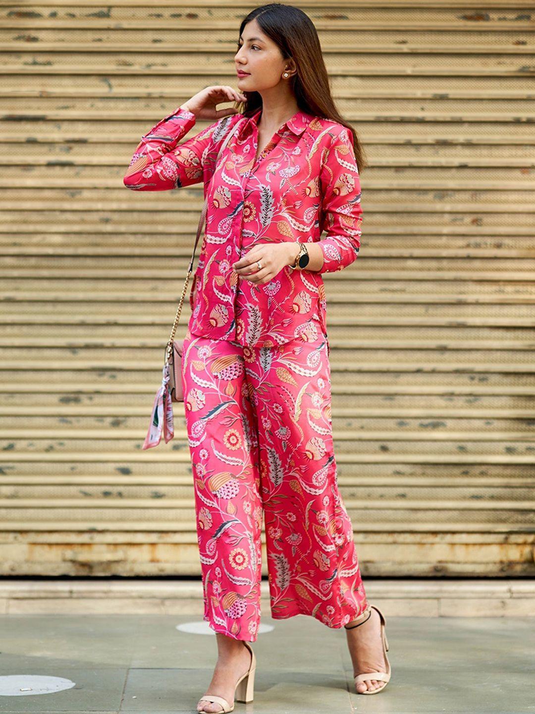 ekta textiles printed shirt-collar shirt with trouser