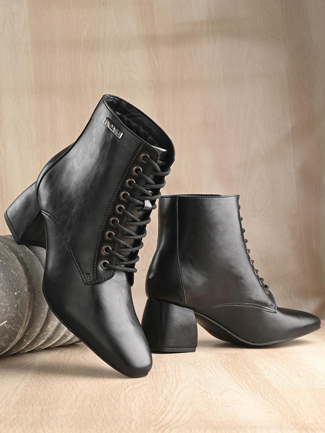 el paso women block-heeled mid-top regular boots
