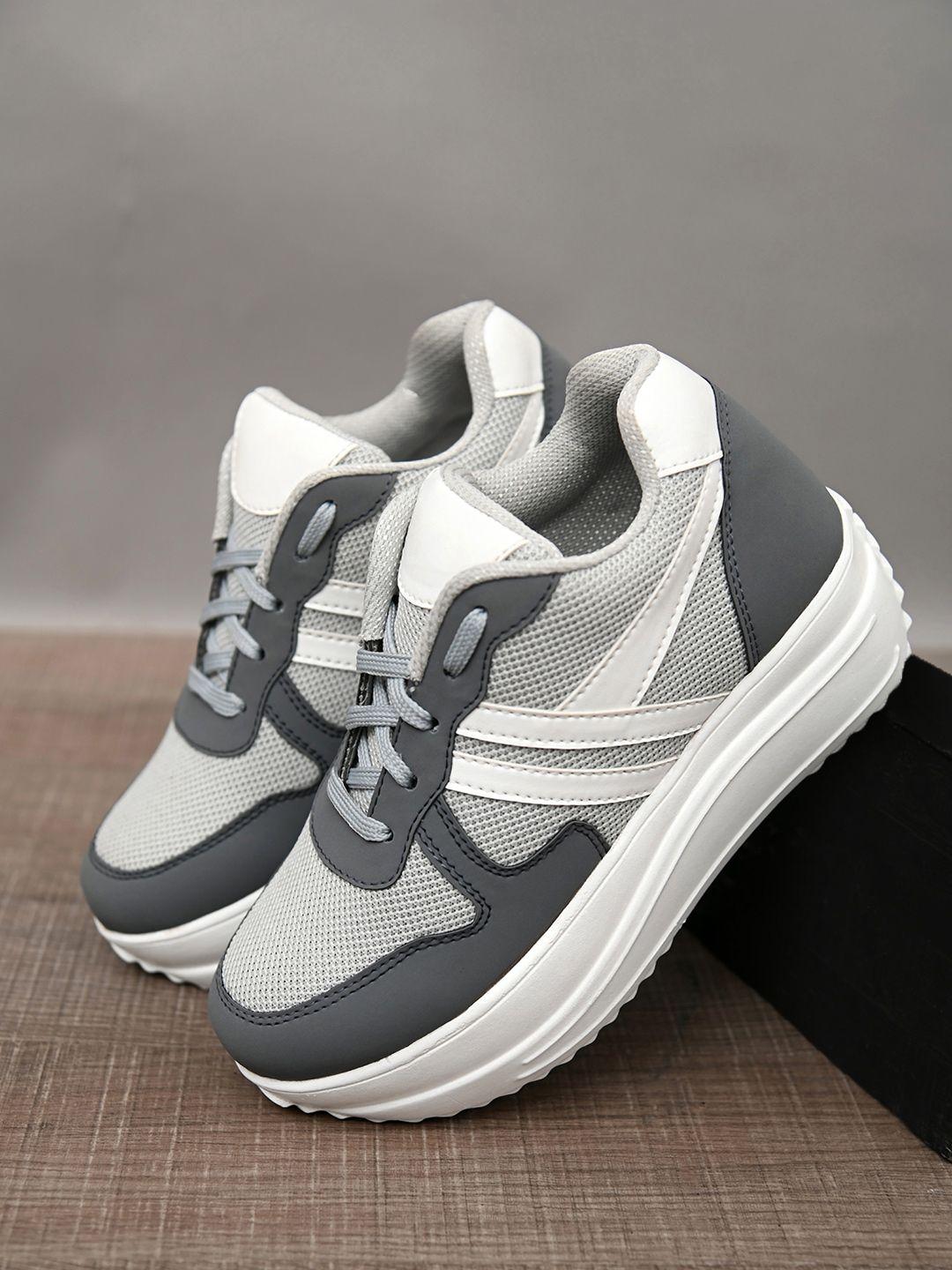 el paso women grey woven design sneakers