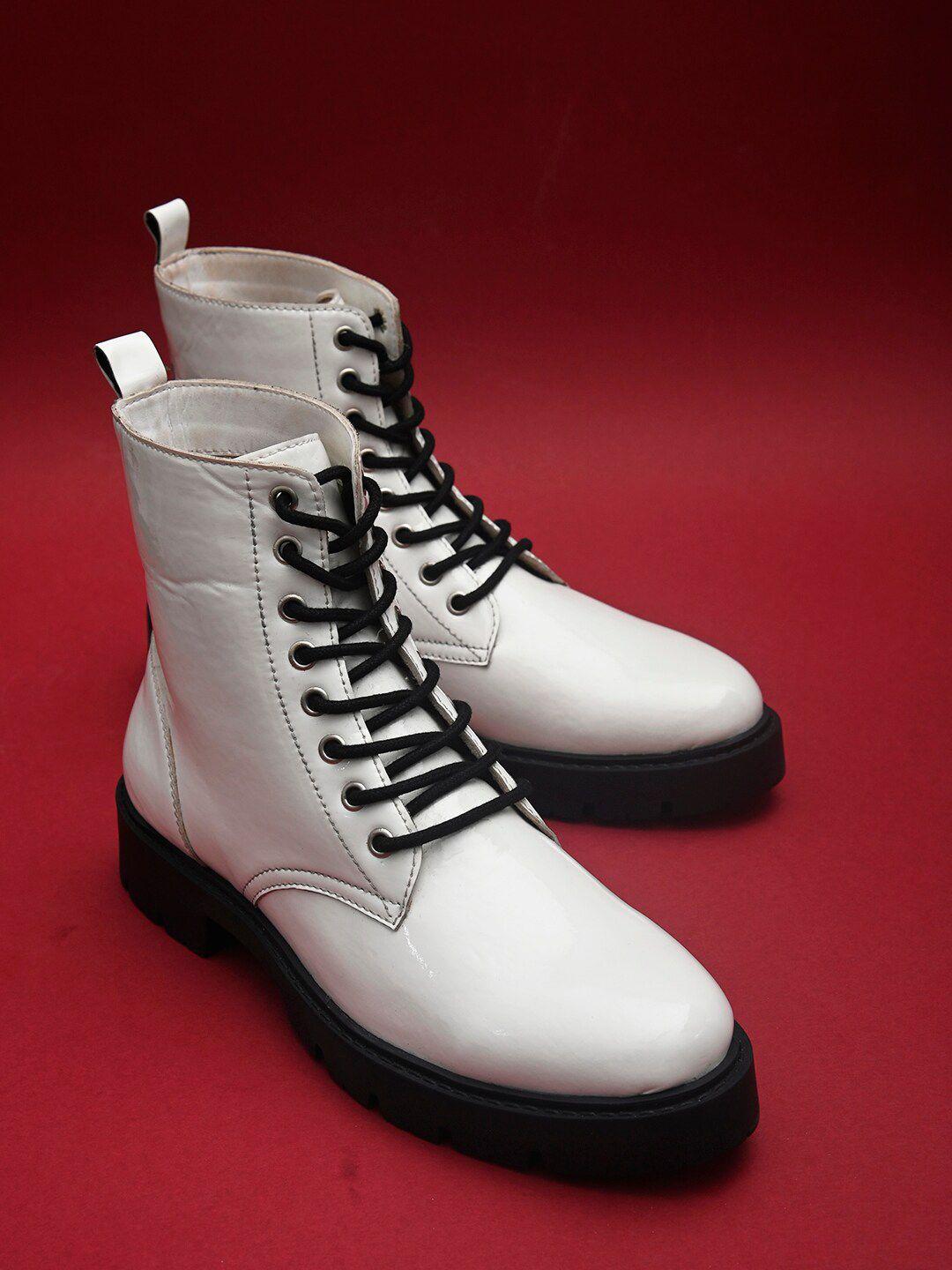 el paso women white solid casual boots