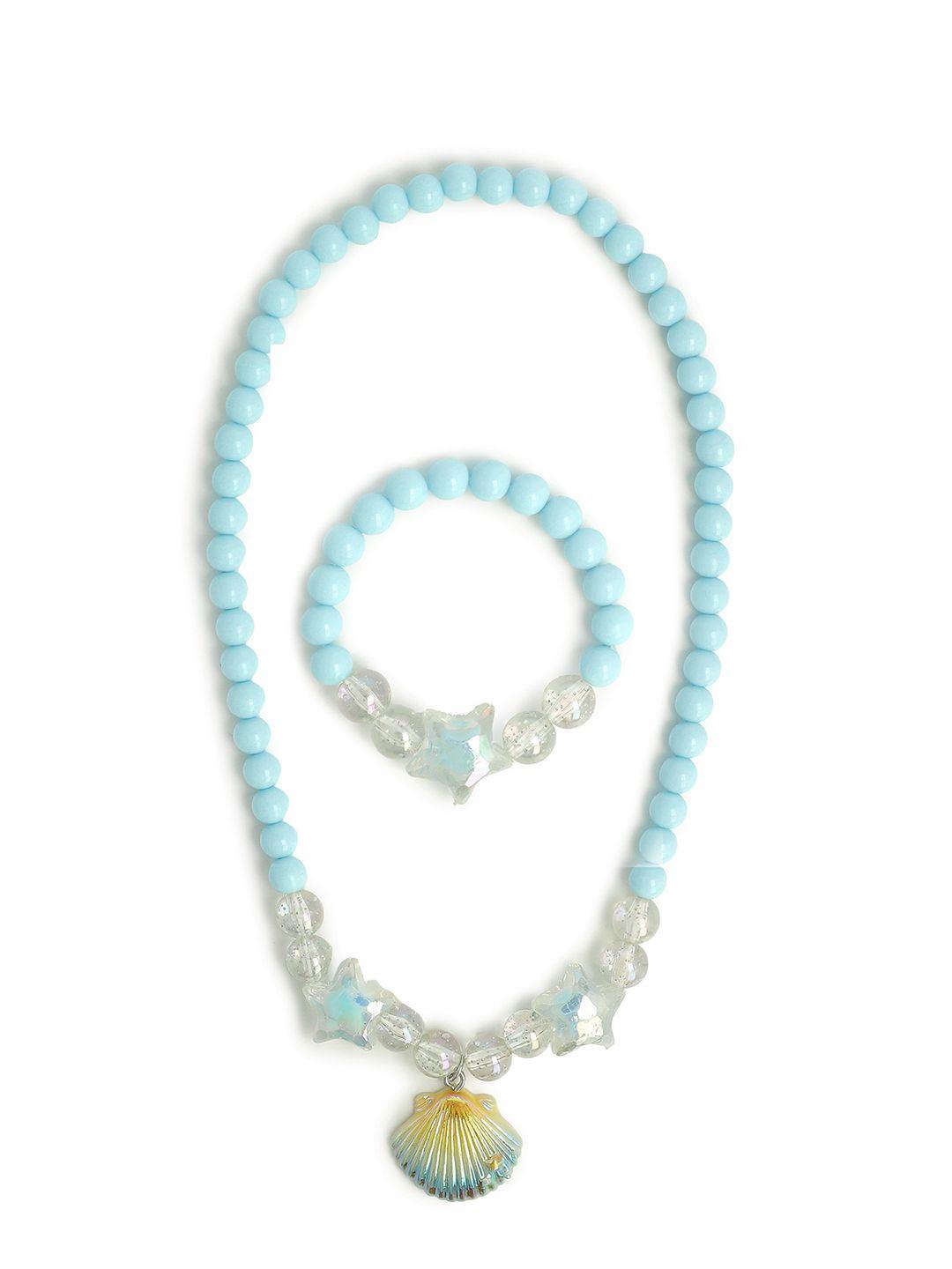 el regalo girls blue beaded jewellery set