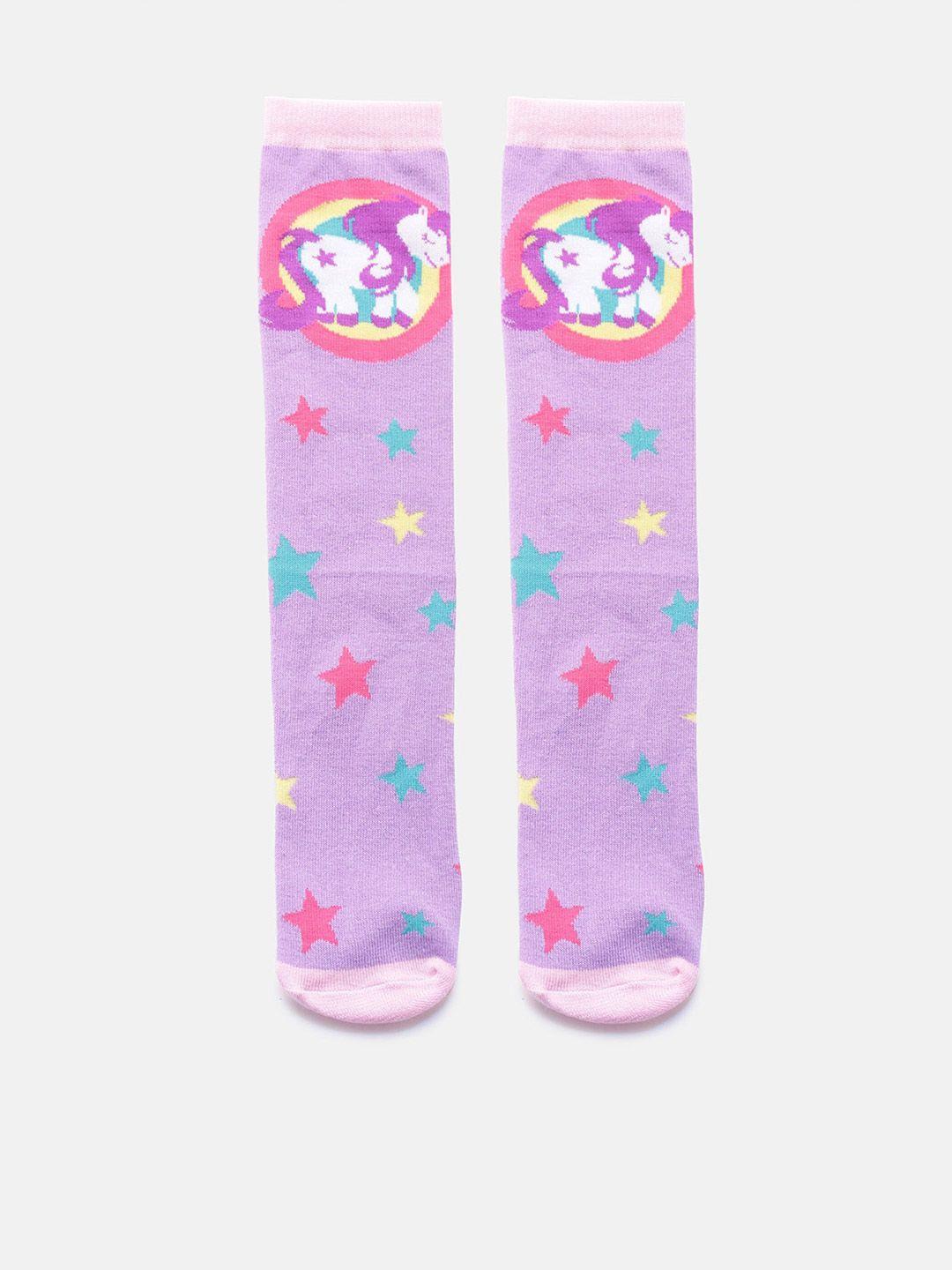 el regalo girls patterned cotton knee-length socks