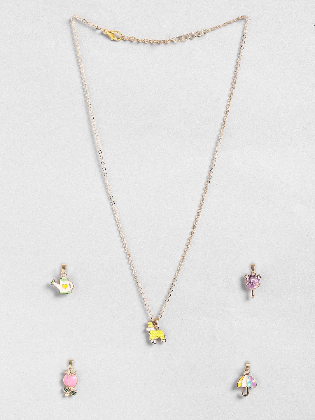 el regalo girls set of 5 charm pendants with chain