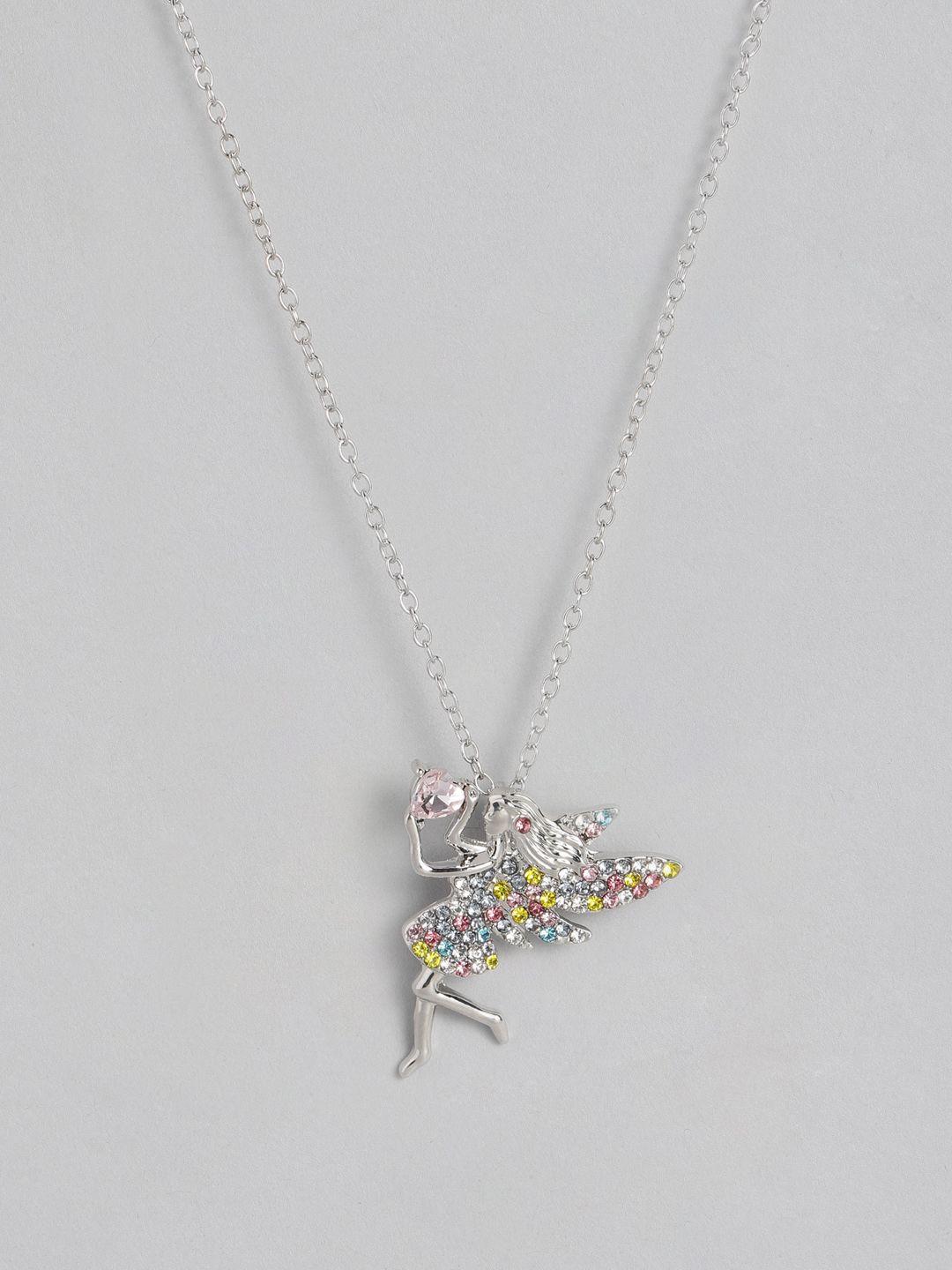 el regalo kids girls pink  silver-toned fairy chain