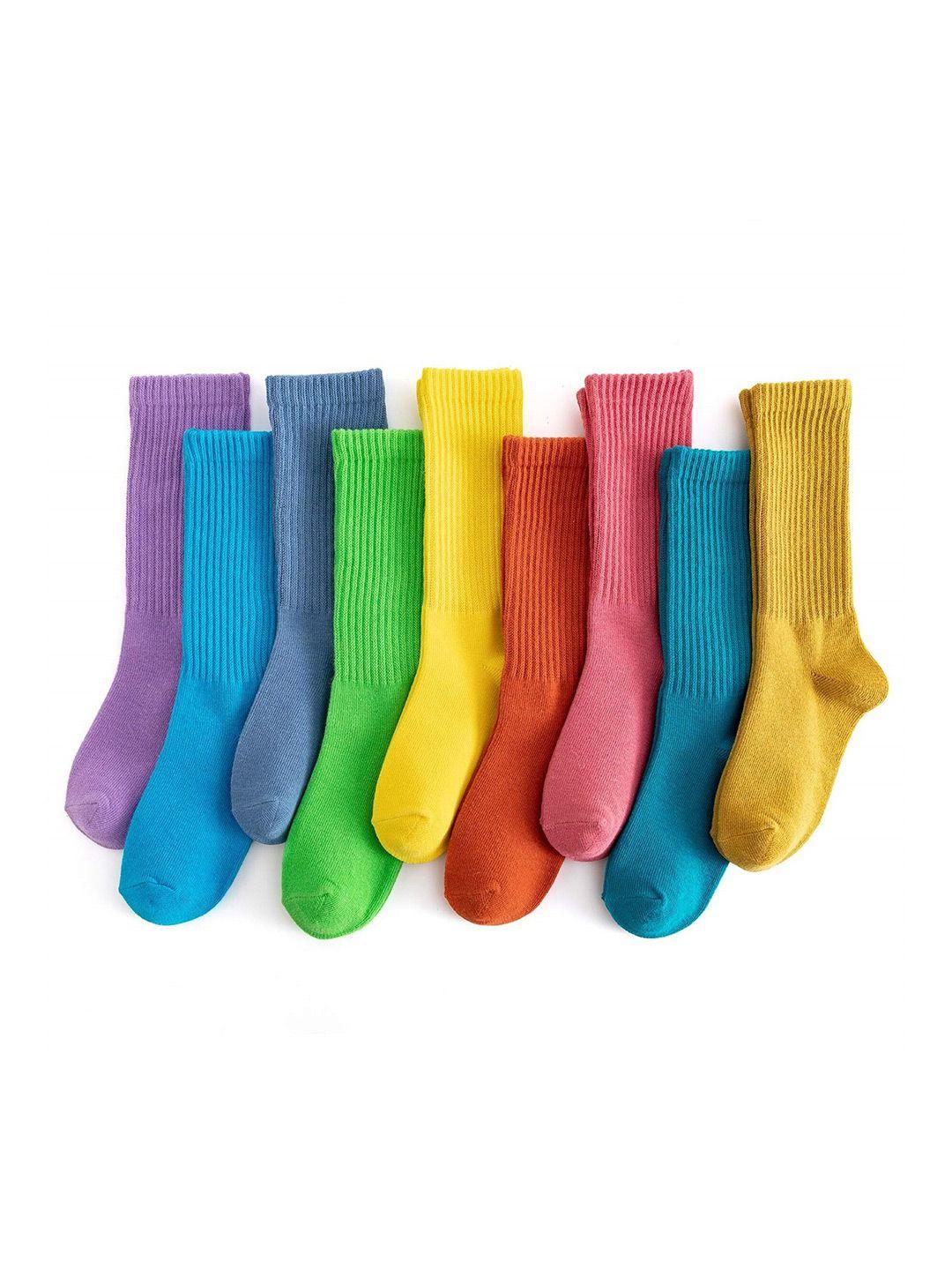 el regalo kids pack of 9 patterned calf-length socks